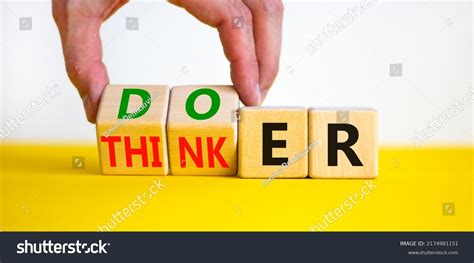 Doer Thinker Symbol Concept Words Doer Stock Photo 2174981151