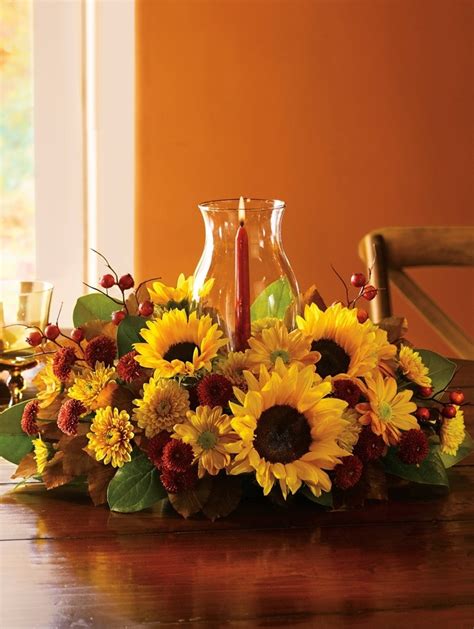 Beautiful Centerpiece Sunflower Centerpieces Thanksgiving Floral