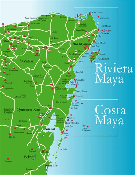 Riviera Maya Map Travelsfinderscom