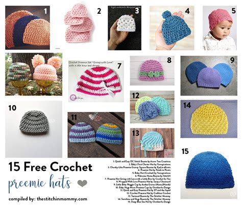 15 Free Crochet Preemie Hat Patterns Compiled By The Stitchin Mommy