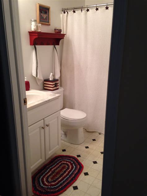 Out of every room in your home, the bathroom — regardless of its size — is the one place that can benefit from simple decor upgrades. Americana bathroom | Americana bathroom, Bathroom, Toilet