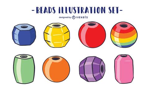 Beads Illustration Set Vector Download