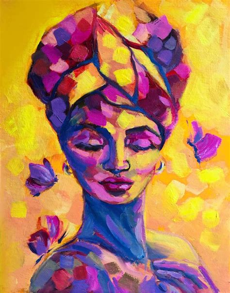 Art And Collectibles Painting Abstract Woman Portrait Watercolor Painting