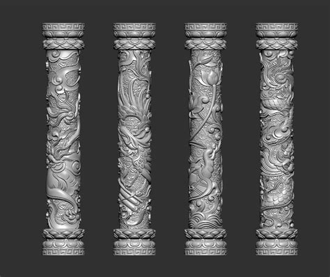 Four Classical Columns 3d Model 3d Printable Cgtrader