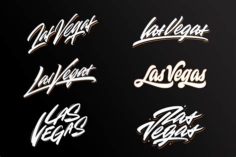 Las Vegas Vector Lettering On Yellow Images Creative Store