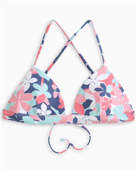 Petals Print Triangle Bikini Top In 2022 Bikini Tops Floral Bikini