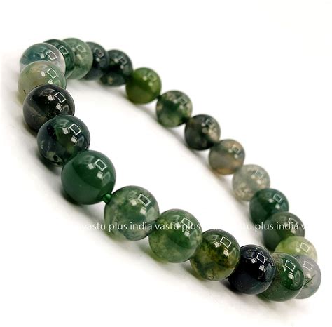 Moss Agate Bracelet Stone Of Abundance, Reduces Sensitivity To Weather