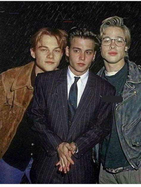 Young leonardo dicaprio being suave. 'Young Leonardo Dicaprio & Brad Pitt & Jonny Depp' T-Shirt ...