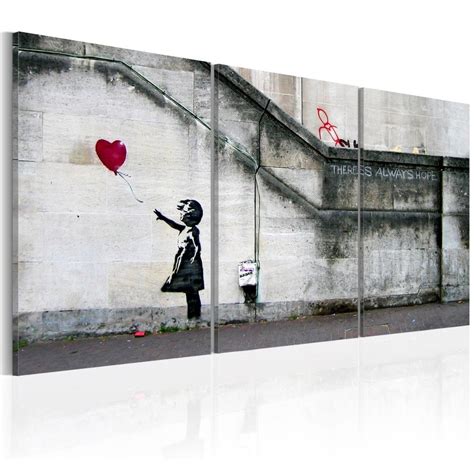 Tableau déco Banksy petite fille au ballon Tableau et toile Décoration murale Décoration