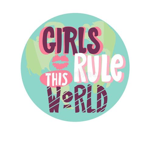 Girls Rule The World Lettering Design Element For T Shirt Interior