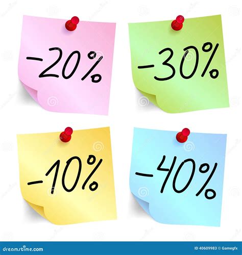 Discount On Sticky Note Paper Stock Vector Illustration Of Discount