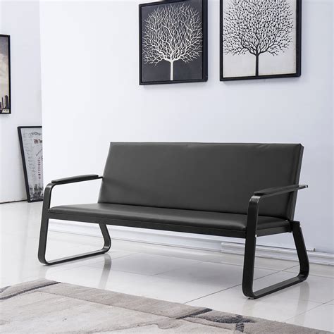 Modern leisure comfortable office sofa chair. Walsport 1 Seat Classic Design Guest Sofa Waiting Room Bench Visitors Comfortable PVC Leather ...