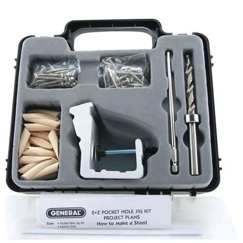 General Tools 76 Piece Aluminum Pocket Hole Jig Kit With Pocket Screws