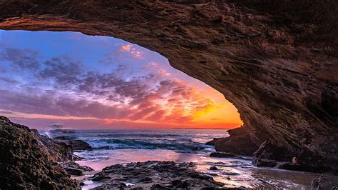 Seaside Caves Laguna Beach California Usa Coast Rocks Stones