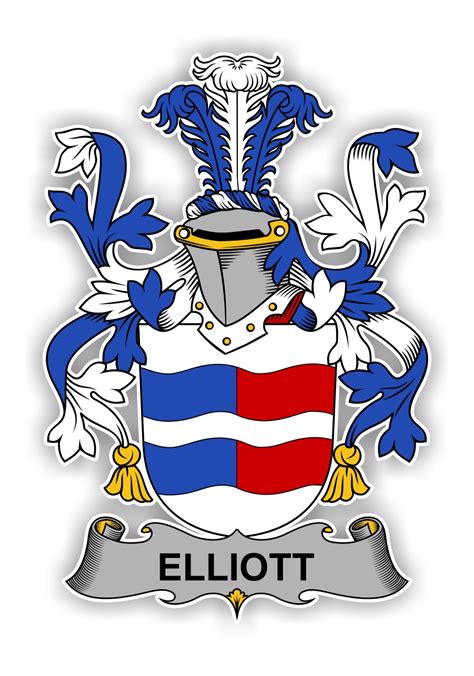 Elliott Family Crest Vinyl Die-Cut Decal / Sticker ** 4 Sizes