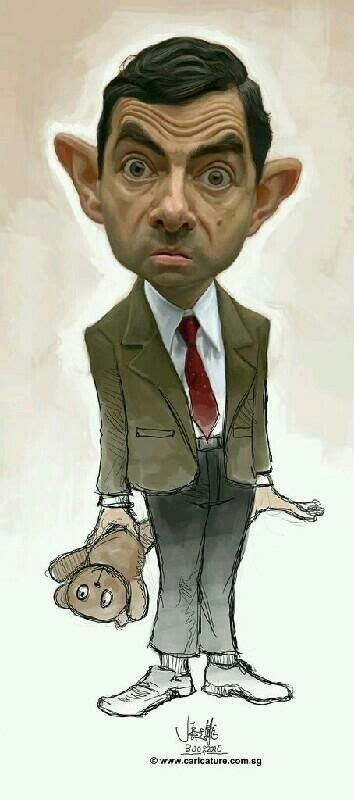 🌟📽🌟 Rowan Atkinson Caricature Funny Face Drawings Funny Caricatures