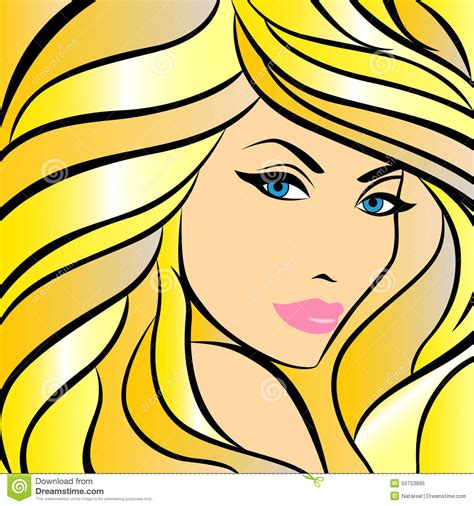 Abstract Female With Bright Yellow Hair Stock Vector Illustration Of