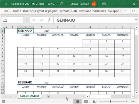 Calendario 2021 Excel