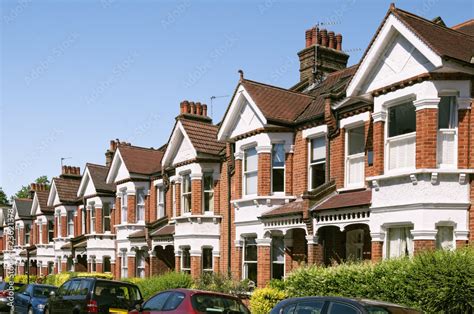 Row Of Typical English Terraced Houses At London Stock Photo Adobe Stock