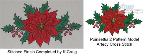 Counted cross stitch, cross stitch, easy, easy cross stitch, needlecraft, pdf pattern, poinsettia, poinsettia cross stitch pattern: Artecy Cross Stitch. Poinsettia 2 Cross Stitch Pattern to ...