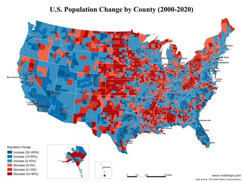 Us Population Change By County Mapped Vivid Maps
