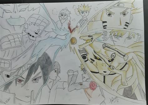 Drawing Naruto Vs Sasuke By Jaden Yuki Ourartcorner