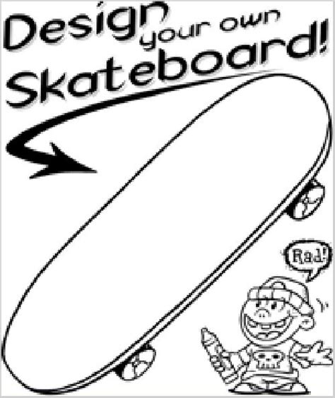Skateboard Coloring Page Free Skateboard Online Coloring Art