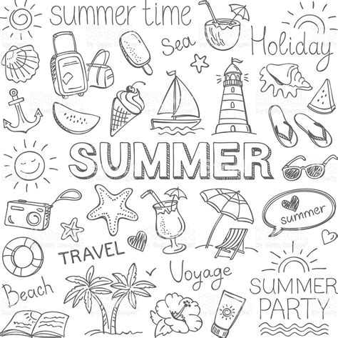 Summer Royalty Free Stock Vector Art Doodle Drawings Doodle Art Easy