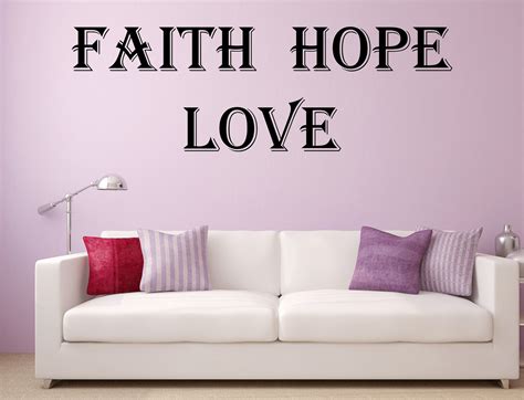 Faith Hope Love Decal Christian Wall Decor Home Decor Etsy