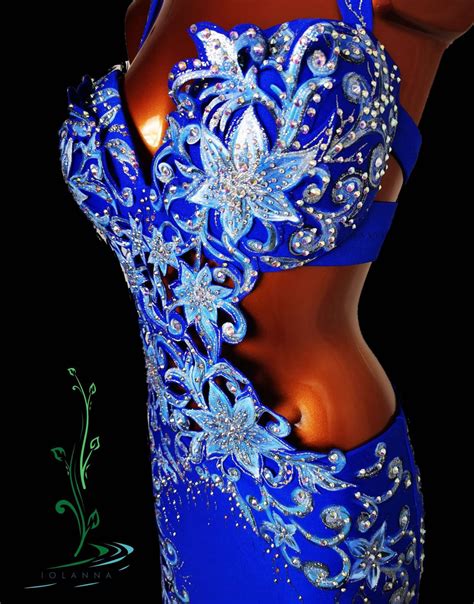 Custom Plus Size Royal Blue Belly Dance Costume Silver Etsy