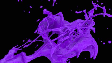 Purple Paint Splash In Slow Motion Alpha Channel Included Full Hd