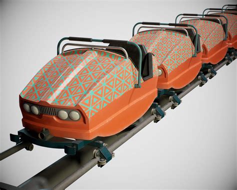 Roller Coaster Cart 02 PBR Game Ready - 3D Model by YuriBarinov