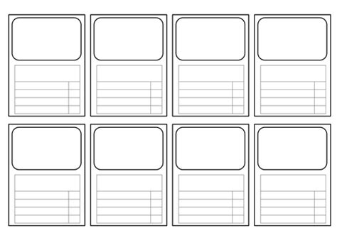 Templates For Top Trumps Style Cards All Subjects Teaching Resources