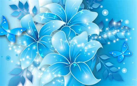 Background Biru Bunga