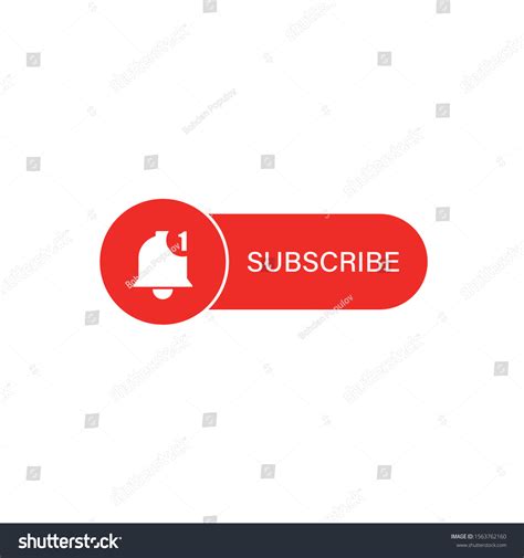 Red Subscribe Button Bell Icon Vector Stock Vector Royalty Free