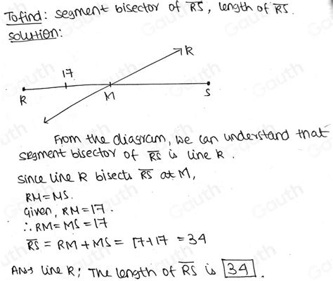 Solved Identify The Segment Bisector Of Overline Rs Line K Overline Rm S Overline Ms The