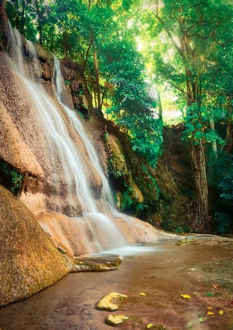 Beautiful Waterfall Sai Yok Noi At National Park Thailand Stock Photo