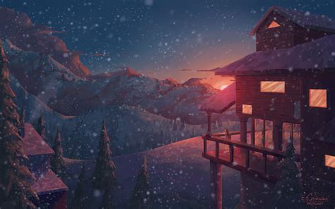 Winter Cozy Art Wallpapers Wallpaper Cave