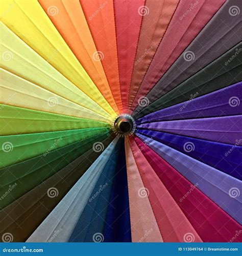 Colorful Rainbow Of A Chromatic Umbrella Stock Photo Image Of