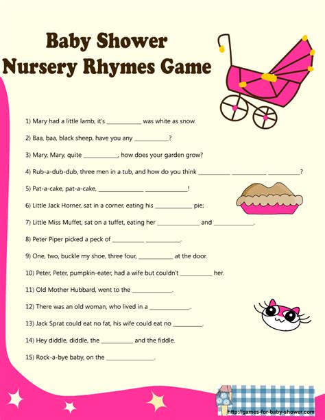 Baby Shower Games Printable With Answer Key These Are All Free
