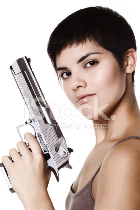 Girl Holding Gun Photography