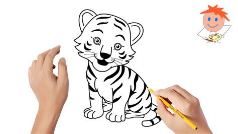 How To Draw A Tiger Easy Drawings Youtube