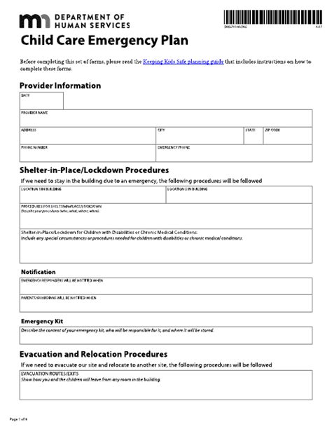 Child Care Disaster Plan Template Best Template Ideas
