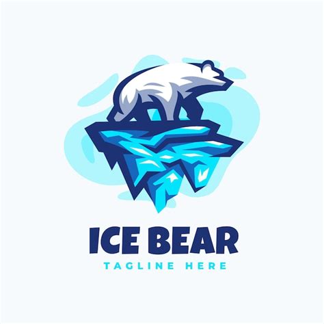 Eis Eisbär Logo Design Vorlage Premium Vektor