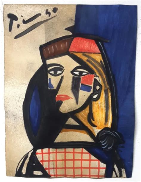 Pablo Picasso Ink Woman Hand Signed Cubist Surrealist Expressionist Art