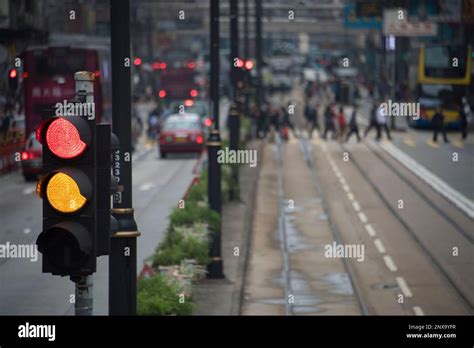 Traffic Lights Central Hong Kong China Stock Photo Alamy