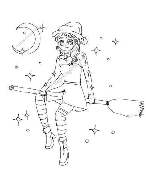 Anime Witch Coloring Pages 3 Mette Geisler