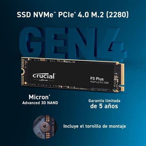 Crucial P3 Plus 1 To Ssd M2 3d Nand Nvme Pcie 40 Pccomponentesfr