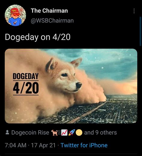 Doge Day Is Coming Mark The Date 20 April 2021 Rdogecoin