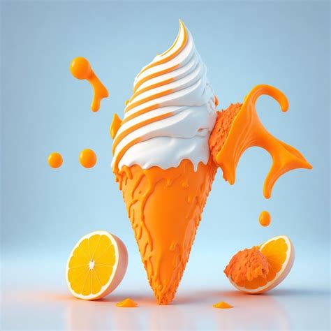 Premium Ai Image Orange Ice Cream